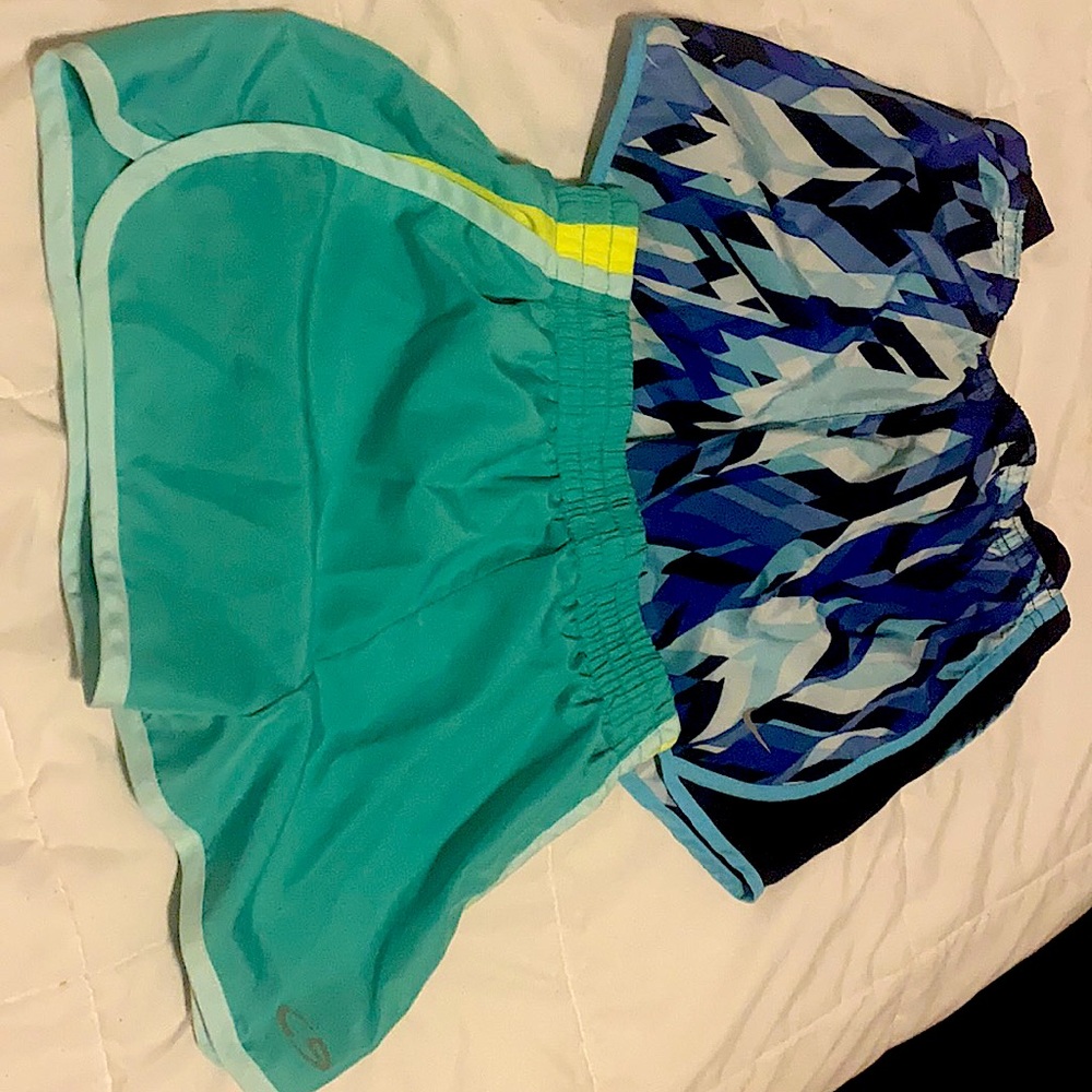 Two colorful althletic girl shorts